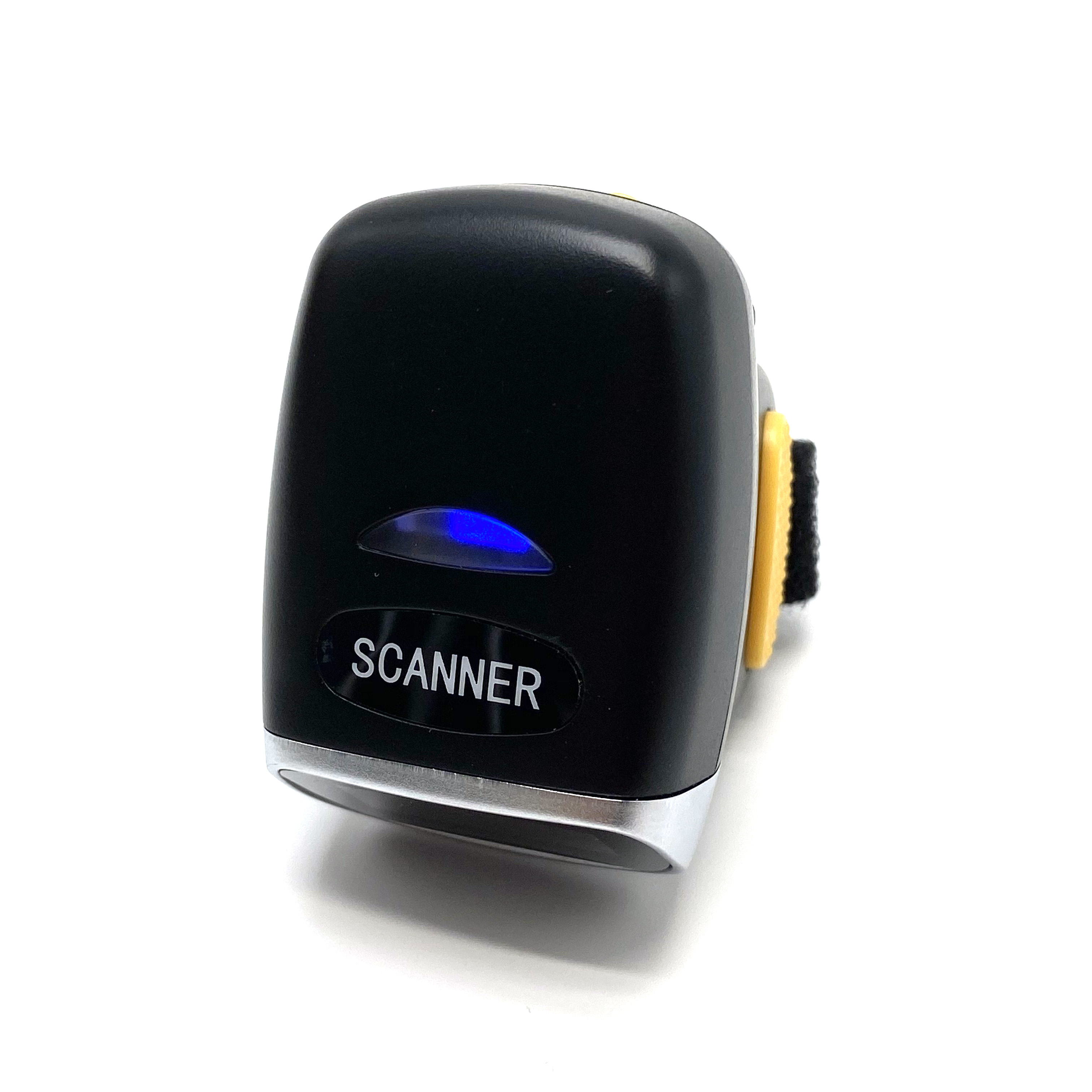 يمكن ارتداؤها 2D QR Code Reader Mini Ring Wireless Barcode Scanner Blue Tooth Reader Finger Scanner